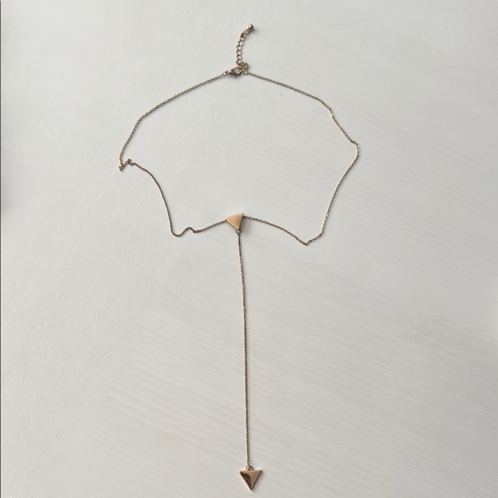 Elegant Gold Triangle Pendant Necklace
